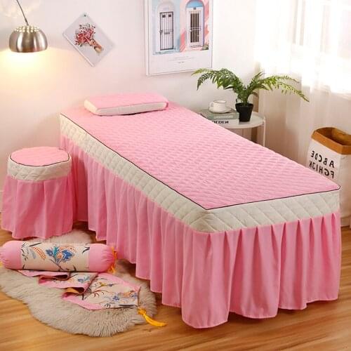 Beauty Set Face Table Bed Skirt Pillowcase Stool Cover for Massage Bed