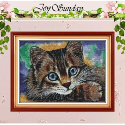 Lovely Blue Eyes Cat Counted Cross Stitch 11CT 14CT Cross Stitch animals Cross Stitch Kits for Embroidery Home Decor Needlework