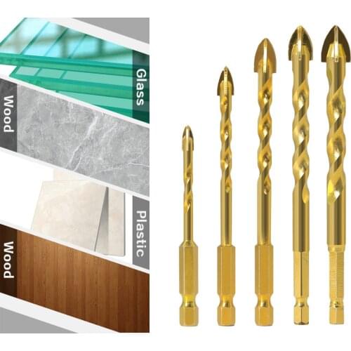 Ceramic Tile Drill Bit Set Glass Concrete Cement Wall Electric Drill Hole Multi-Function Twist Drill 4 Flute 4.3 6.2 8.6 10 12