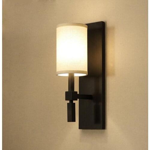 New Chinese style wall lamp simple modern hotel room Chinese bedside lamp retro living room Iron balcony aisle wall lamp fixture