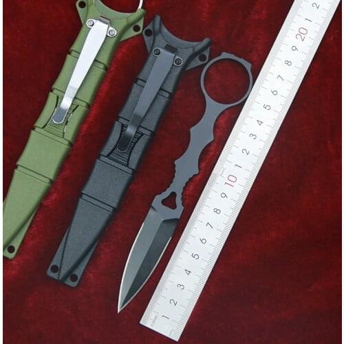 New 176T Fixed Knife D2 Steel Blade ABS Sheath Outdoor Hunting Survival Tactical Pocket Straight Knife EDC Tool