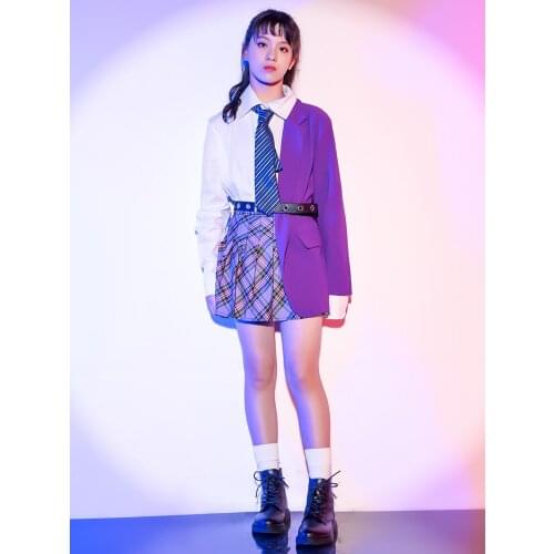 Girls Jazz Dancing Competition Clothes Choir Costume Recite Chorus Performance Fashion Catwalk Show Stage Wear Outfit VDB3808