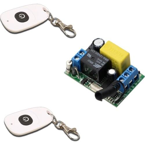 AC220V 1CH 10A Remote Control Switch 2pcs White Transmitter with Receiver Wireless Remote Control Car Keyless Entry