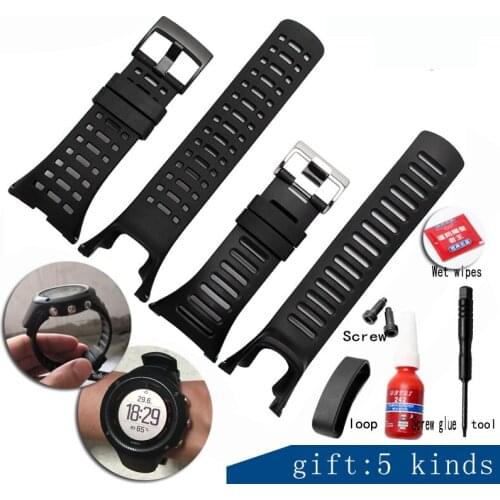 UYOUNG Strap for SUUNTO Ambit 1 2 3 2R 2S 24mm Mens Watch Rubber Band Screwdriver Watch Accessories + tool + Screw + Screw glue