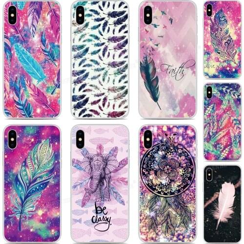 Rubber Soft TPU Fundas Feather Phone Case For Doogee N20 Y9 Plus N10 Y7 Y8 Y8C X70 X60 X60L X50 X50L X30 X55 Silicone Cover