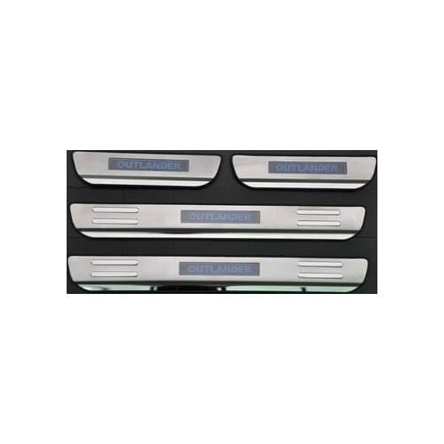 Blue LED Side Door Sill Threshold Plate Scuff Trim Car Acessories for 2013 2016 Mitsubishi Outlander Car styling