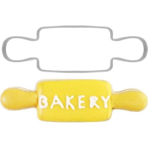Rolling Pin Shaped Cookie Cutters Stainless Steel Molds Biscuit DIY Mold Cake Baking Tools Party Decor Kitchen Baking
