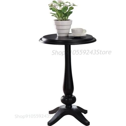 Nordic Simple Solid Wood Small Round Table American Round Coffee Table Light Luxury Sofa Side A Few Corners Milk Tea Shop Round