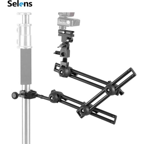 Three-section adjustable holder Articulated Arm sliding extension system For Mounting HDMI Monitor LED Light Camera Flash Camera