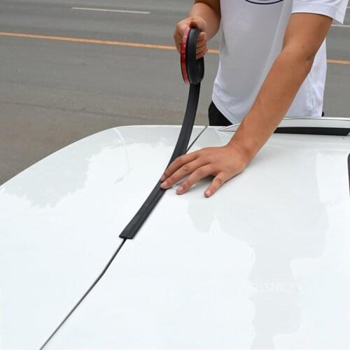 Universal DIY 1.6m Car Trunk Cover Edge Seal Strip For SUV MPV Hatchback Car Rubber Weatherstrip Sealing Sticker Auto Accessory