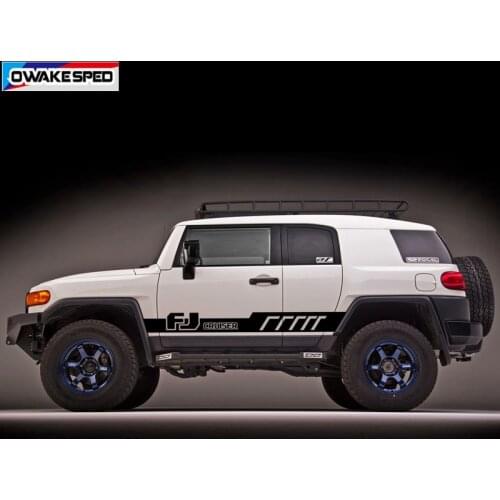 For Toyota-FJ CRUISER Car Door Side Skirt Sticker Auto Body Decor Vinyl Decals Auto Accessories OFF ROAD Stripes