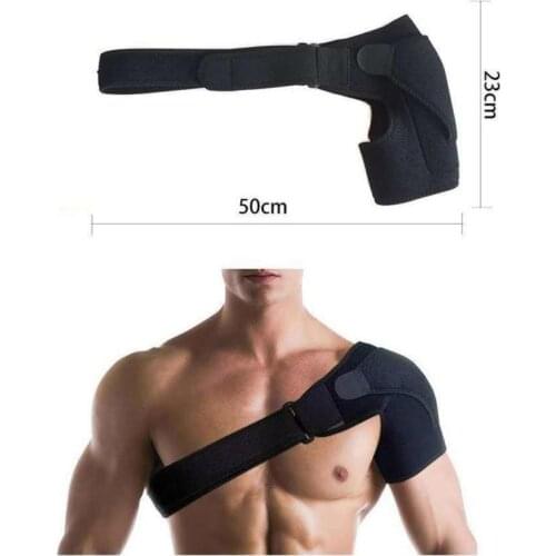 1pc Adjustable Shoulder Pad Breathable Gym Sport Care Single Shoulder Support Back Brace Guard Strap Wrap Belt Band Pad Bandage