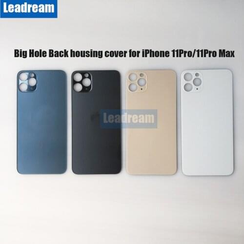100PCS Big Hole Back Glass battery cover for iPhone 11 Pro MAX Housing Back Battery Door Battery Cover