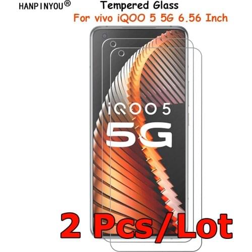 2 Pcs/Lot For vivo iQOO 5 5G 6.56" Tempered Glass Screen Protector Ultra Thin Explosion-proof Protective Film + Cleaning Kit