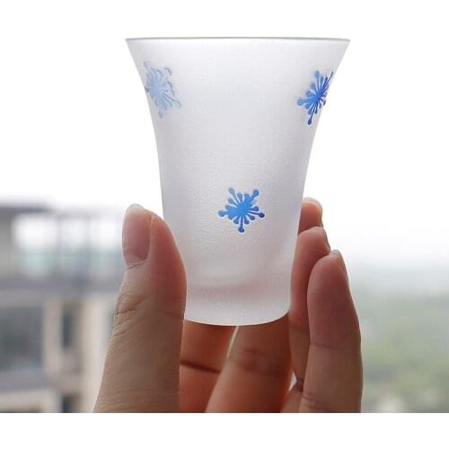Frosted 50ml 60ml 80ml Little Sand Blast Crystal Tumbler Sake Glass Tumbler Shot Wine Cup Red Blue Black