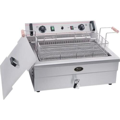 20L Electric Fryer Commercial Single-tank Fryer Electrical Frying Oven Commercial French Fries Frying Machine EF-201S