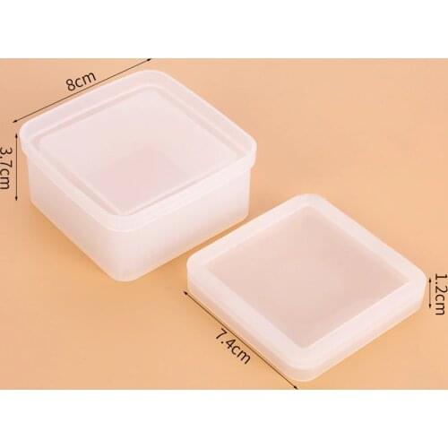 4x Silicone Jewelry Storage Box Mold Epoxy Resin Making Mould Ornament