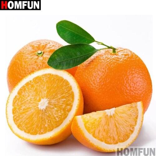 HOMFUN Full Square/Round Drill 5D DIY Diamond Painting "Fruit orange" Embroidery Cross Stitch 5D Home Decor A16286