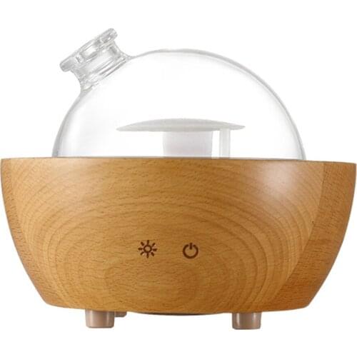 Solid Wood Aroma Diffuser Spray Humidifier Household Mute Large Capacity Night Light Wooden Aromatherapy Machine Waterless Off