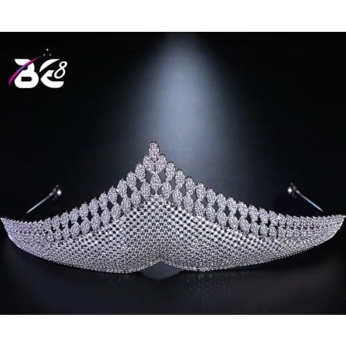 Be 8 Trendy Wedding Big Crowns for Bridal Hair Accessories Leaf Shape Queen Headband Wedding Jewelry Tiara H070