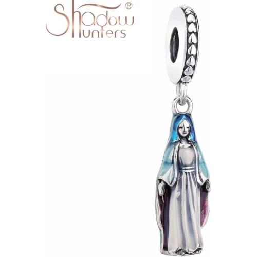 SHADOWHUNTERS High Quality 100% 925 Sterling Silver Lucky Cristianismo Pendant Dangle Charms For Women Braclelets & Bangles DIY