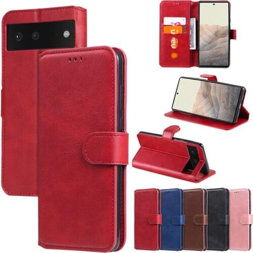 Flip Wallet Case for Google Pixel 6 Pro Retro Magnetic Card Slot Book Cover Pixel 6 Leather 360 Protect Funda Pixel 6 Pro Case