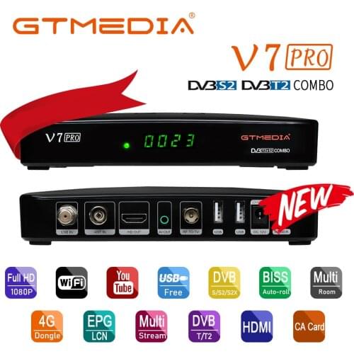 Decoder CA Card,GTMEDIA V7 Pro,Satellite TV Receiver DVB-S/S2/S2X+T/T2,support H.265 Built-in WIFI Biss Key better V7 plus TVBox