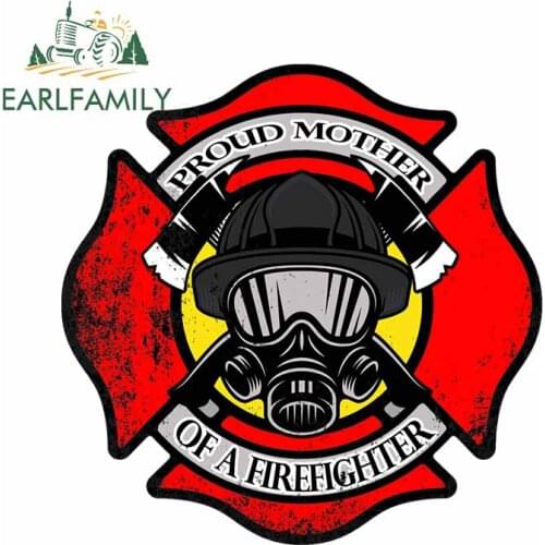 EARLFAMILY 13cm x 13cm For Firefighter Crest Vinyl Car Stickers Windows Decal Vinyl Material Waterproof Trunk For JDM SUV RV