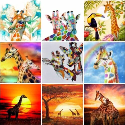 EverShine 5D Diamond Painting Giraffe Cross Stitch Diamond Embroidery Animals Bead Picture Kits Hobby Gift Wall Decoration