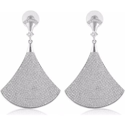 GrayBirds Geometric Ethnic Fanned Earrings For Lady Copper With Zircon High Quality Lead And Nickel Free MLE053