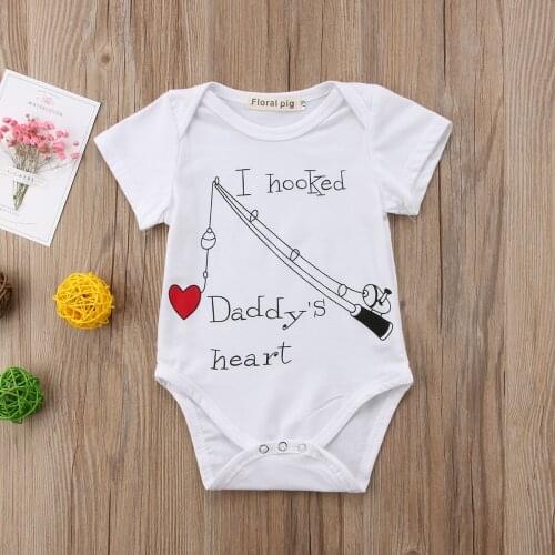 Newborn Infant Baby Boy Girl Summer Clothes Letter Print Short Sleeve Soft Cotton Jumpsuit Bodysuit Playsuit Outfit