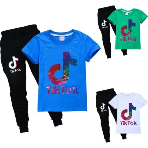 TIK TOK New kids clothing sets Boys Clothes T Shirt suit Short Boy Outfit Sport Suit Children Set Toddler Costume