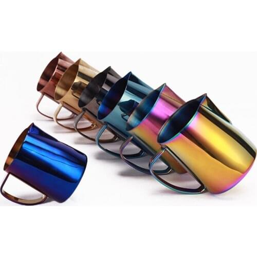 Stainless Steel Coffee Milk Frothing Jug Pitcher 350ml/600ml Multicolor Espresso Coffee Pitcher Barista Coffee Tool Caffeeware