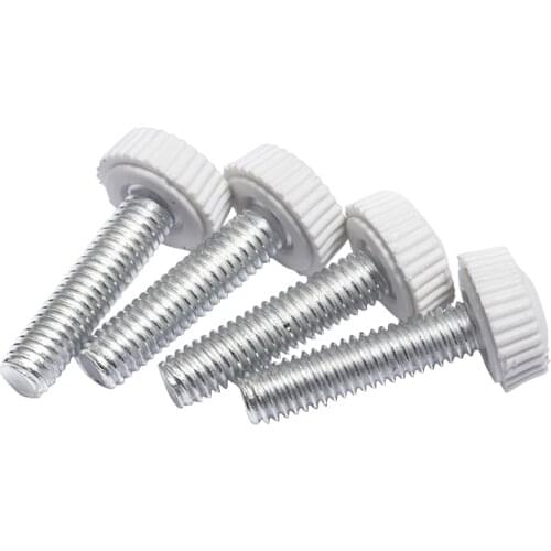 M4 M5 M6 White Knurled Round Hand Screw Metric Thread Plastic Tighten Thumb Bakelite Handle Screw