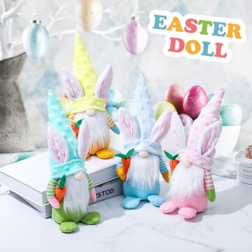 Cute Bunny Gnome Toy Home Decor Collectible Figurine Nordic Sunflower Elf Dwarf Doll Ornaments Valentine Easter Party Decoration