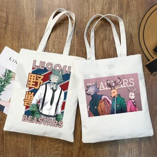 Cartoon Anime Manga Legoshi Beastars Wolf Deer Handbags Shoulder Bags Casual Shopping Girls Handbag Women Elegant Canvas Bag