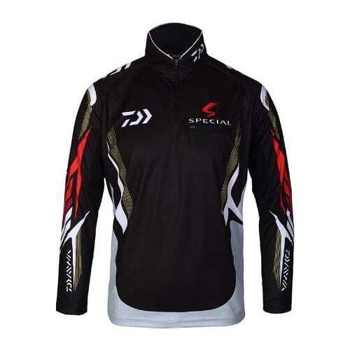 Men DAIWA Fishing Clothes Long Sleeve Zipper Plus Size Sports Fishing Shirts Breathable Anti Uv Fishing Fersey Shirt Ropa Pesca