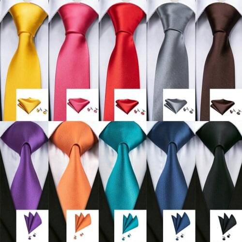 Fashion Recommend 26 Colors 100% Silk Ties For Men Wedding Solid 8.5cm Red Necktie Gravata Gifts For Men Barry.Wang Tie LS-S26