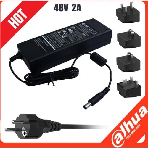Original Dahua 48V 2A Power supply for dahua POE nvr4108-8p-4ks2 NVR2108HS-8P-4KS2,NVR4108HS-8P-4KS2 8ch DAHUA poe nvr adapter