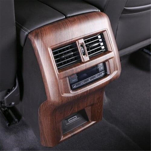For Volkswagen VW Atlas Teramont 2017 2018 2019 ABS Peach Wood Central Dashboard Panel Rear Seat Air Conditional Vent Cover Trim