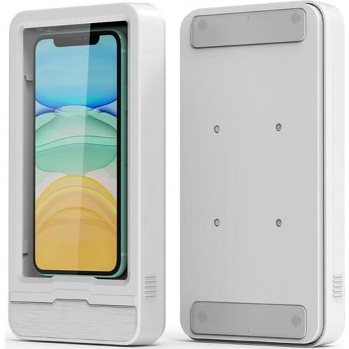 Anti-fog Punch-free Waterproof Bathroom Wall Mounted Mobile Phone Case High Perspective Window For Mobile Phone Display