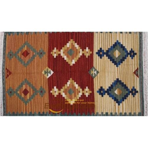 Wool Kilim Carpet Handmade Vintage Carpets For Living Room Geometric Carpet Bedroom Natural Sheep Wool