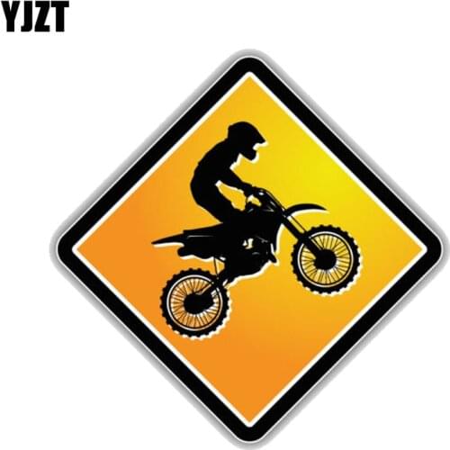 YJZT 13CM*13CM Interesting Motocross Sign PVC Window Decoration Car Sticker 11-00183