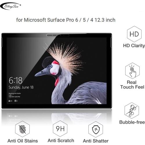 Tempered Glass for Microsoft Surface Pro 6 / 5 / 4 12.3 inch Screen Protector Film for Surface Pro 4 5 6 Glass Guard Film