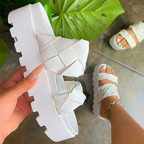 Womens Sandals Summer Flat Shoes 2021 Female Casual Wedge Slides Sandal Woman Platform Shoes Ladies Outdoor Beach Footwear