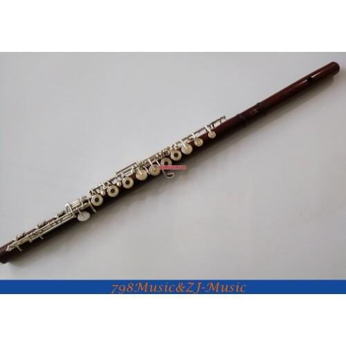 Star River(SR) Rose Wood Flute-B foot-Open Hole-Split-E-Offset-G-Silver Plated