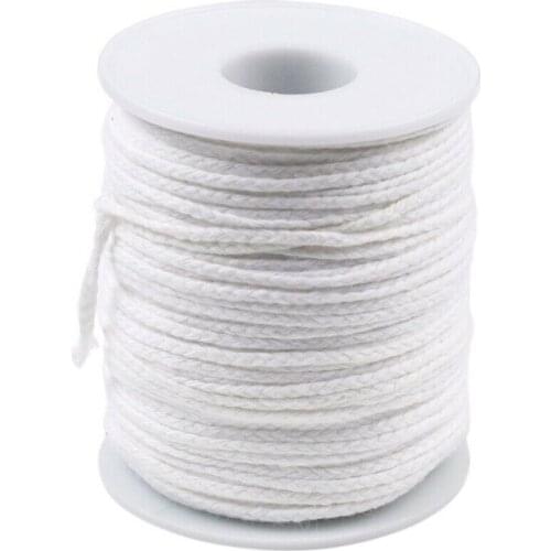 1 Spool of Unwaxed Cotton Square Braid Candle Wicks Candle Wax Core 61m for Candle Making Craft DIY 1 Roll Candle Wicks Supplies