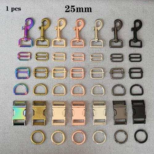 1 Pcs/Pack 25mm Metal Buckle Adjust D Ring Dog Clasp DIY Puppy CAT Collar Leash Accessory 7 Colors 25mmHYS