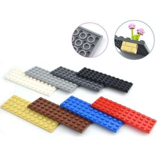 4x12 Dots 10pcs DIY Building Blocks Thin Figures Bricks Educational Creative Size Compatible All brand Plastic Toys for Children