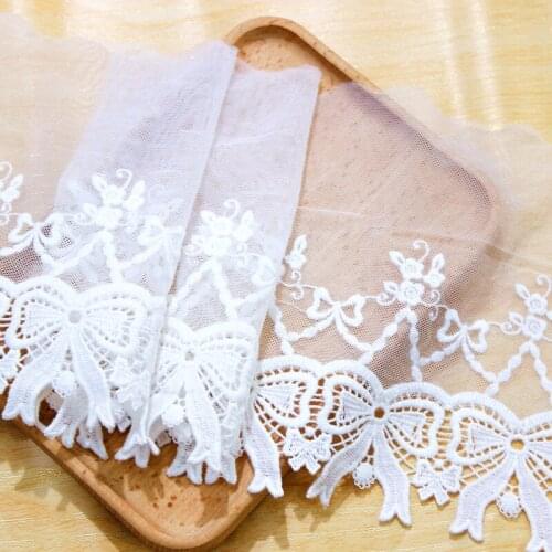 16cm Wide Water Soluble Cotton Thread Bow Knot Net Yarn Embroidery Soft Net Flower Lace Trim ChildrenS Dress Skirt Accessories